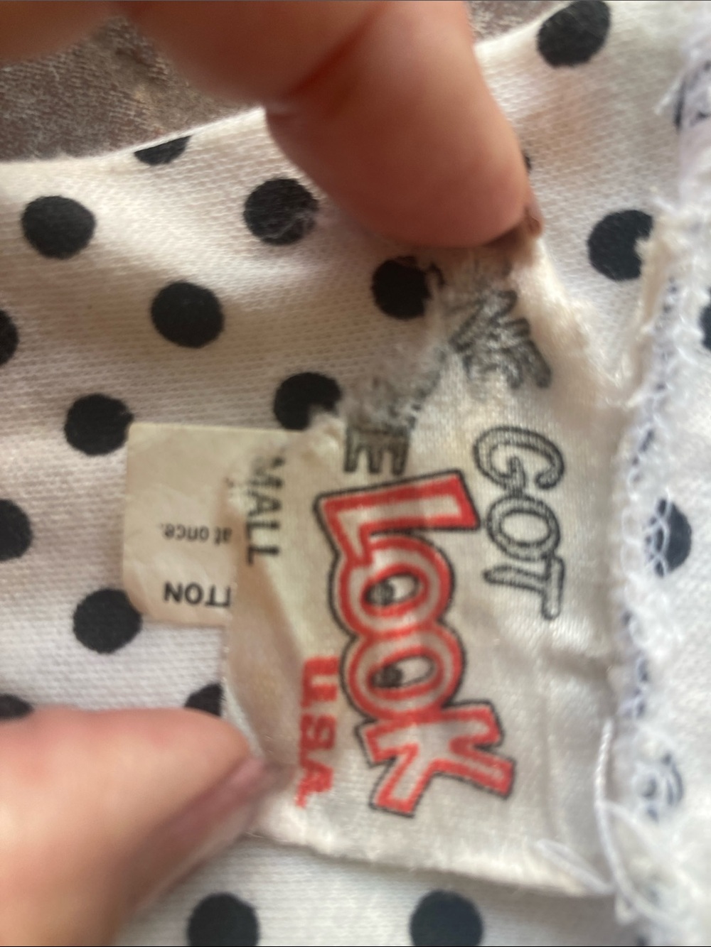 Y2K Vintage Polka Dot Halter Bikini Top - Black on White - Picture 6 of 11
